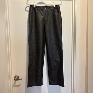 Black garage leather pants